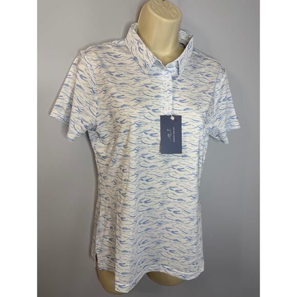 Coastal Golf Co.  Surf Side Polo Shirt Performance Ocean Blue Sz S New - Picture 5 of 11